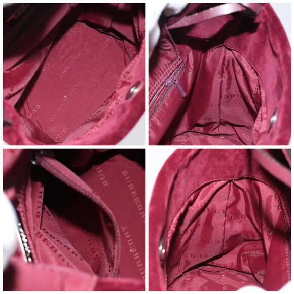 BURBERRY Nova Check Hand Bag Canvas Beige Silver Auth - Picture 14 of 15